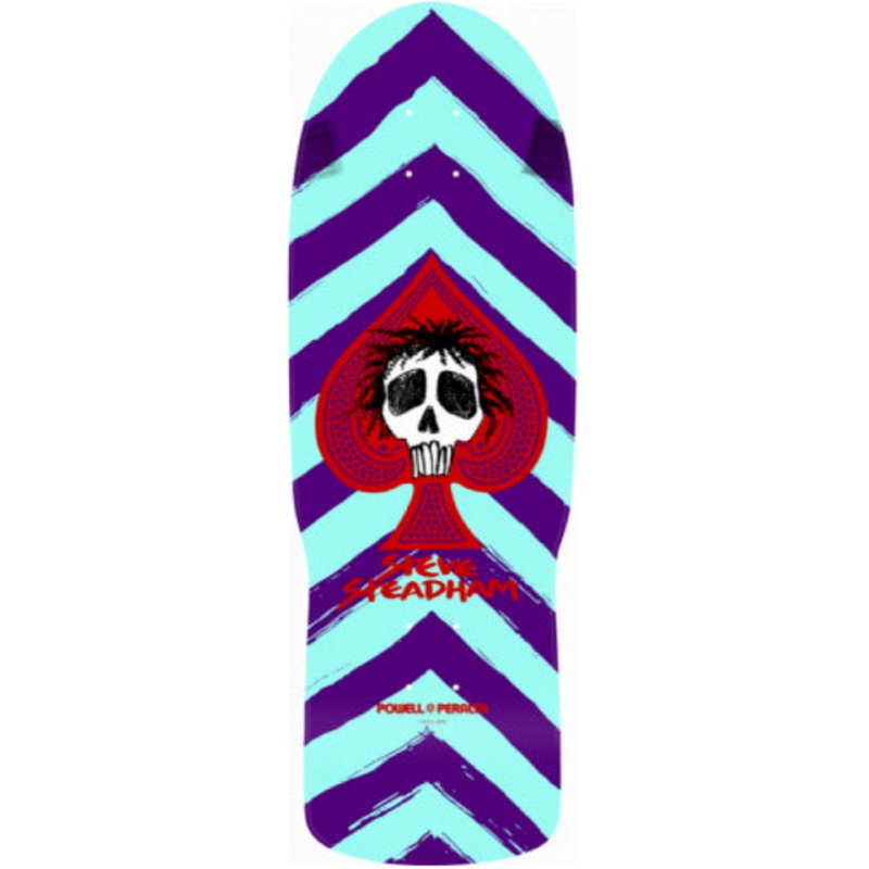 Powell Peralta Steve Steadham Skull & Spade Purple/Aqua Reissue Skateboard Deck 10″ 10.0″