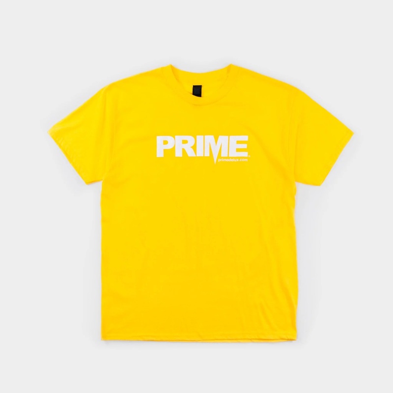 Prime Delux OG Logo Kids T Shirt – Yellow/ White Kids S