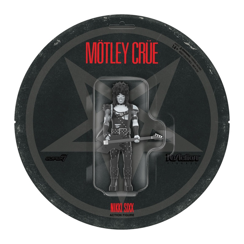 Super7 x Mtley Cre – Nikki Sixx (Shout At The Devil B&W) ReAction Figure