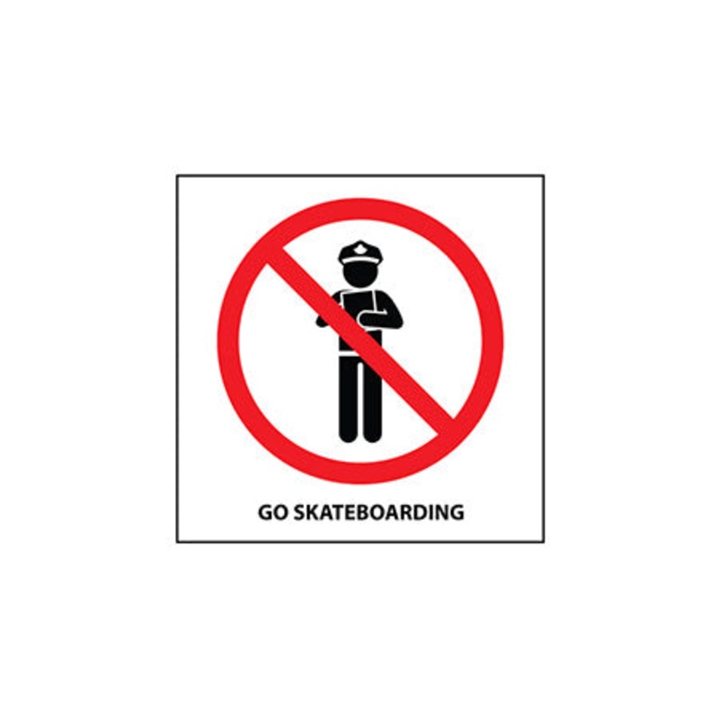 Thank You Skateboards Go SKateboarding Sticker White 3″