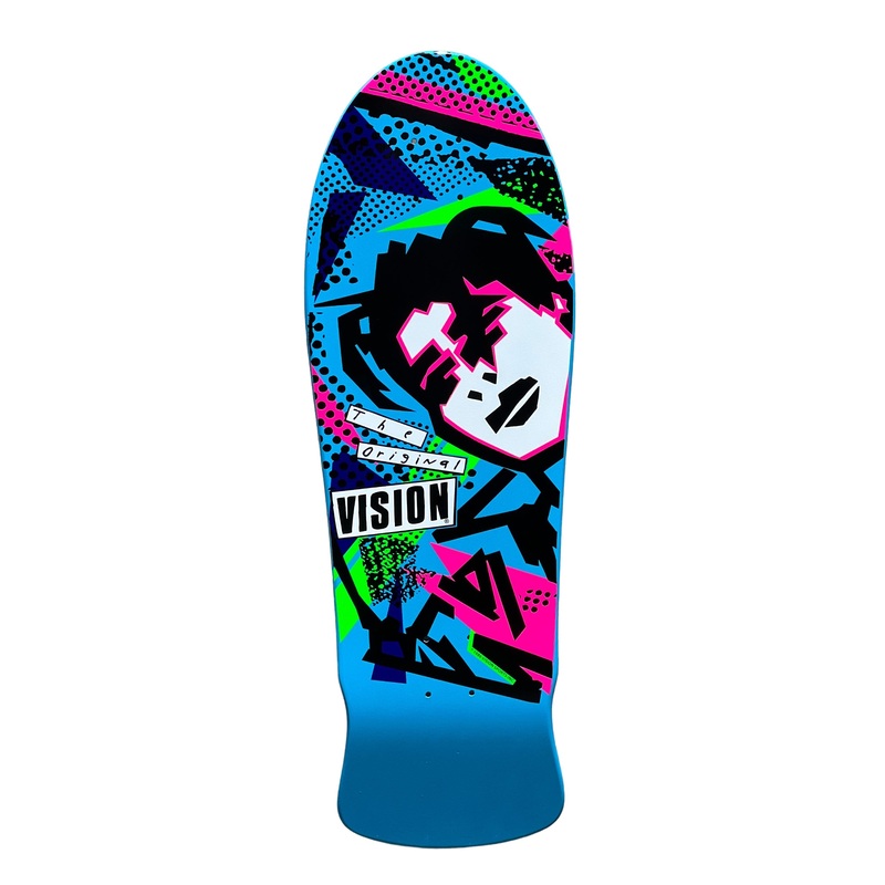 VISION GONZ reissue Skateboard Deck – BLUE DIP / PINK EYES
