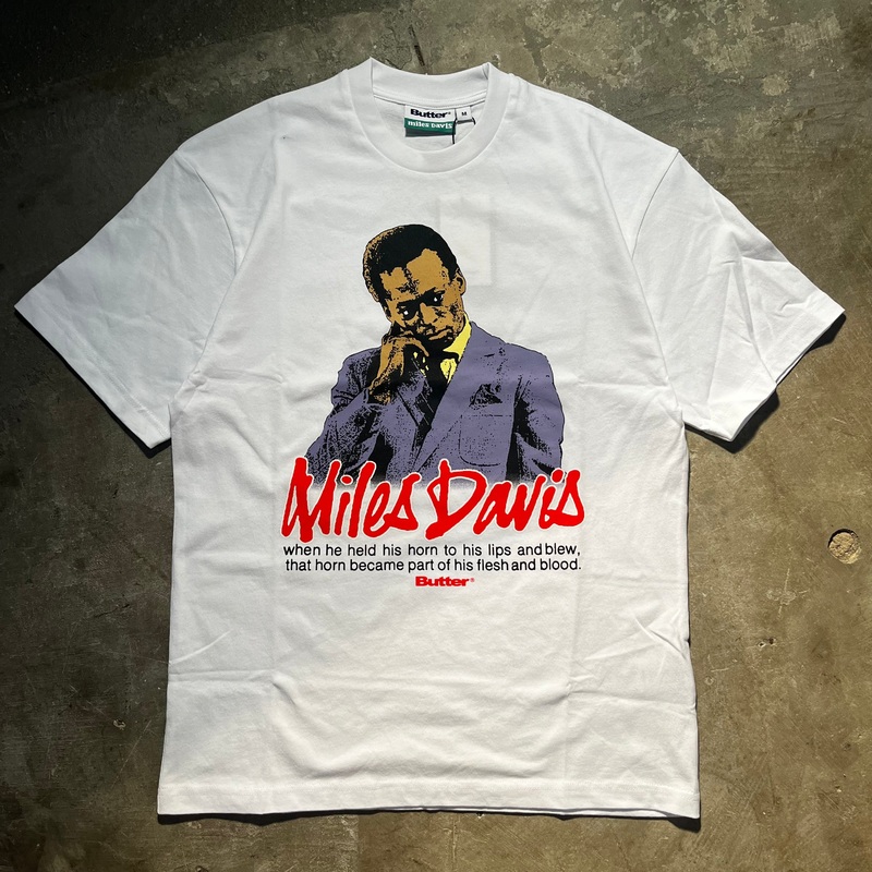 Butter Goods – Miles Davis Portrait Tee – White Medium