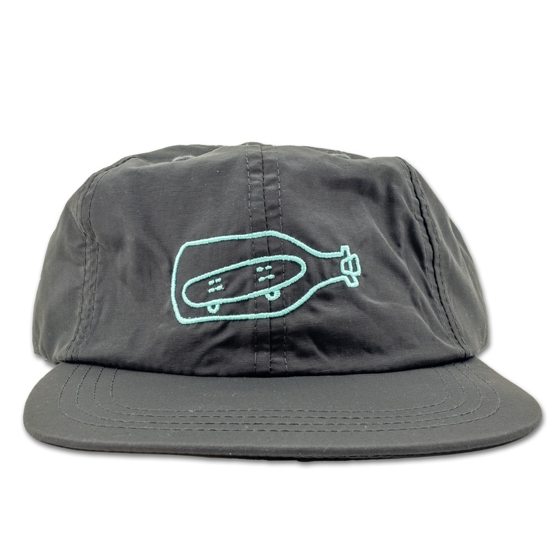Coureur Goods Bottled Packable 6 Panel Cap Washed Black/Aqua