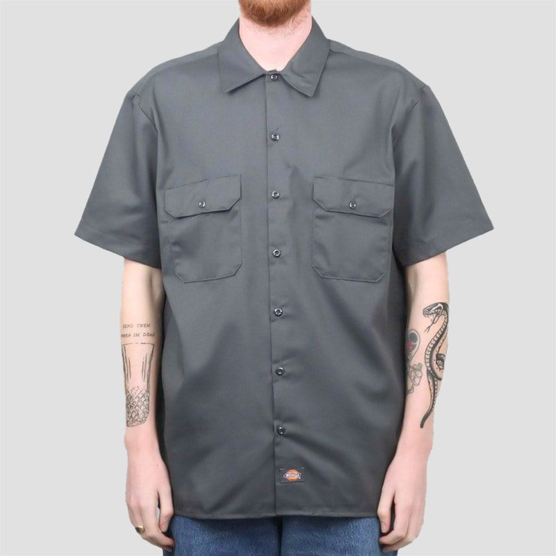 Dickies Work Shirt Short Sleeve Charcoal Grey Small