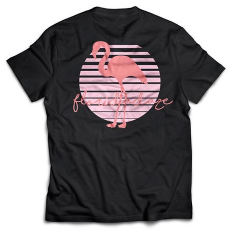 Florida Daze Flamingo T Shirt Black Extra Large