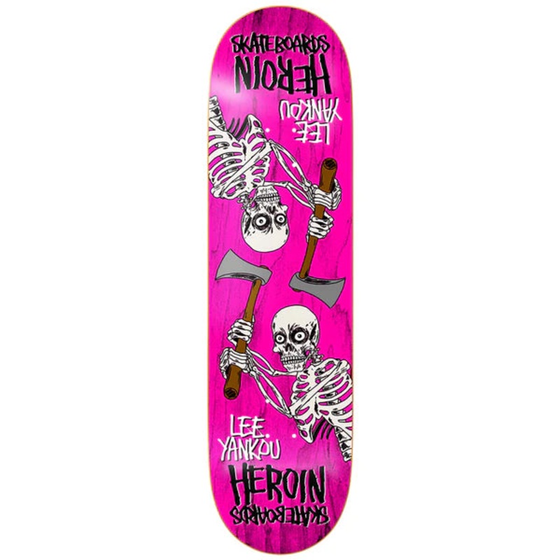 Heroin Lee Yankous Axe Skeleton 8.25″ Symmetrical Skateboard Deck 8.25″ WB 14.0″