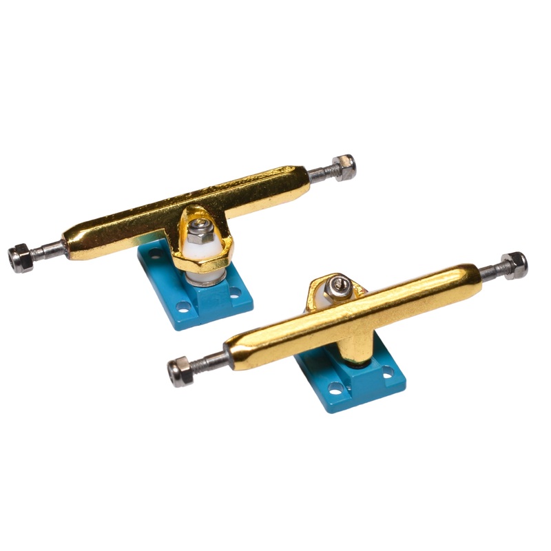 HEX TRUCKS Light Blue/Gold Fingerboard Trucks (CHOOSE SIZE) 32mm