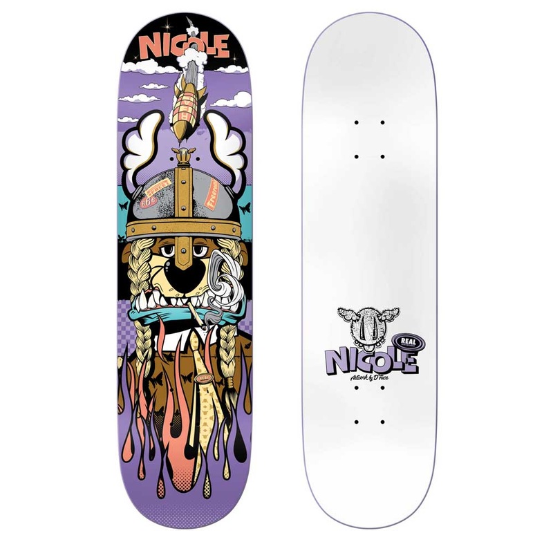 Real X D Face Nicole 8.06 Skateboard Deck 8.06″ Deck Only 8.0