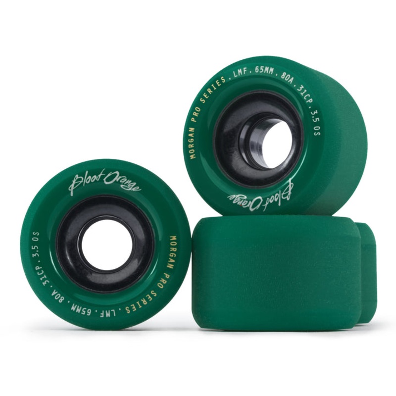 Blood Orange Morgan Pro Series 65mm, 80a Longboard Wheels – Midnight Green 65mm Midnight Green