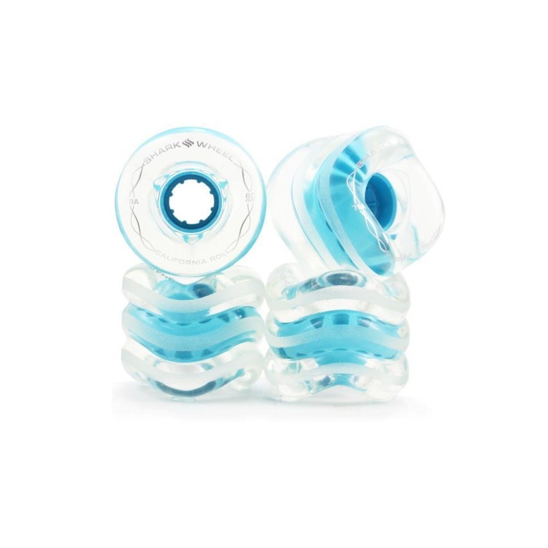 Shark Wheels ClearWithBlueHubCaliforniaRoll 60mm 78a