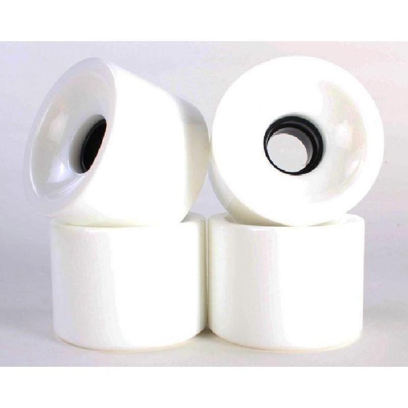 Solid White 70mm Gel Soft Longboard Wheels
