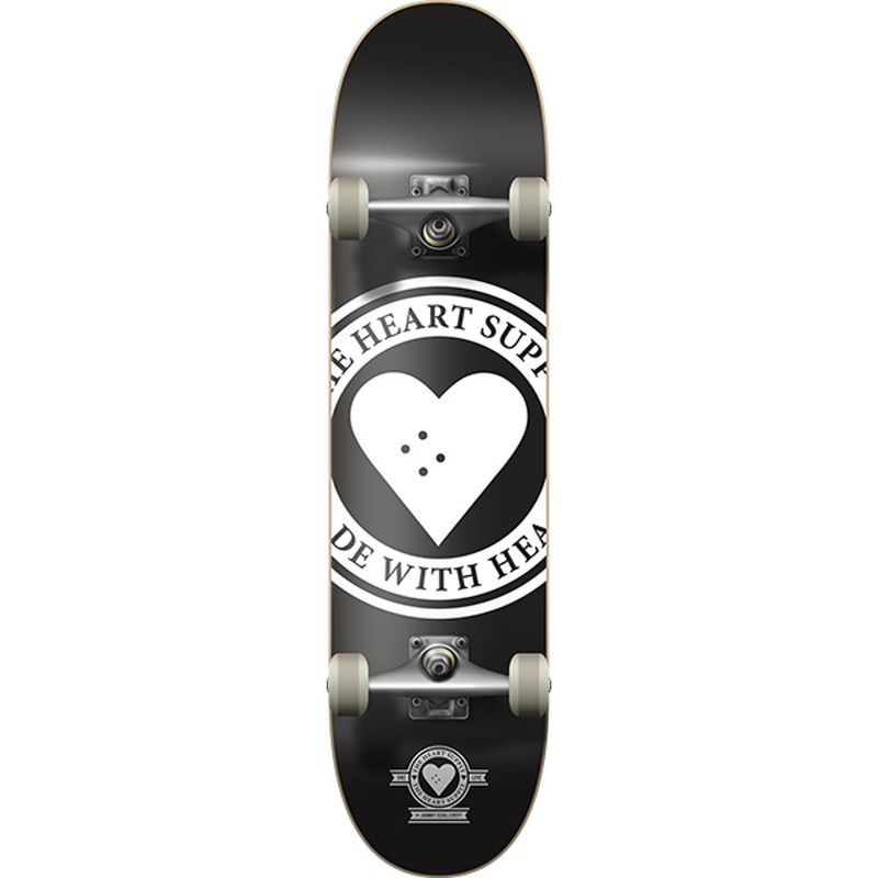 Heart Supply Badge Logo Black 7.75″ Skateboard Complete Complete