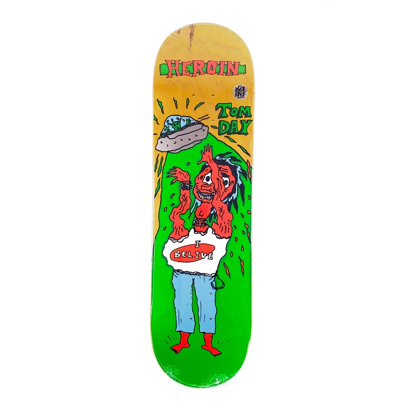 Heroin Skateboards Tom Day Dead Toon Deck Yellow Stain – 8.75″