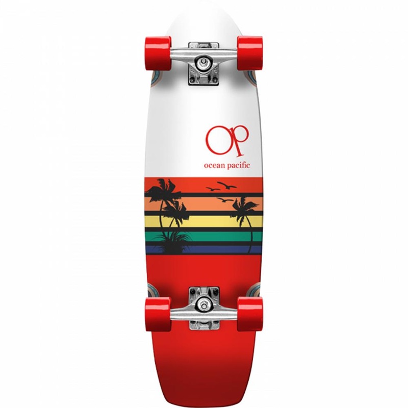 Ocean Pacific Sunset Cruiser White/Red 8.75″ Cruiser Complete