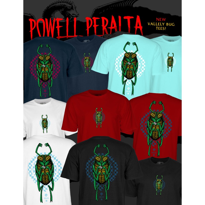 POWELL PERALTA MIKE VALLELY “BUG” T-SHIRT Small Celedon
