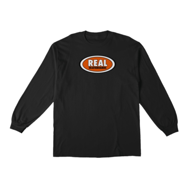 Real Oval Long Sleeve T-Shirt Black/Orange S