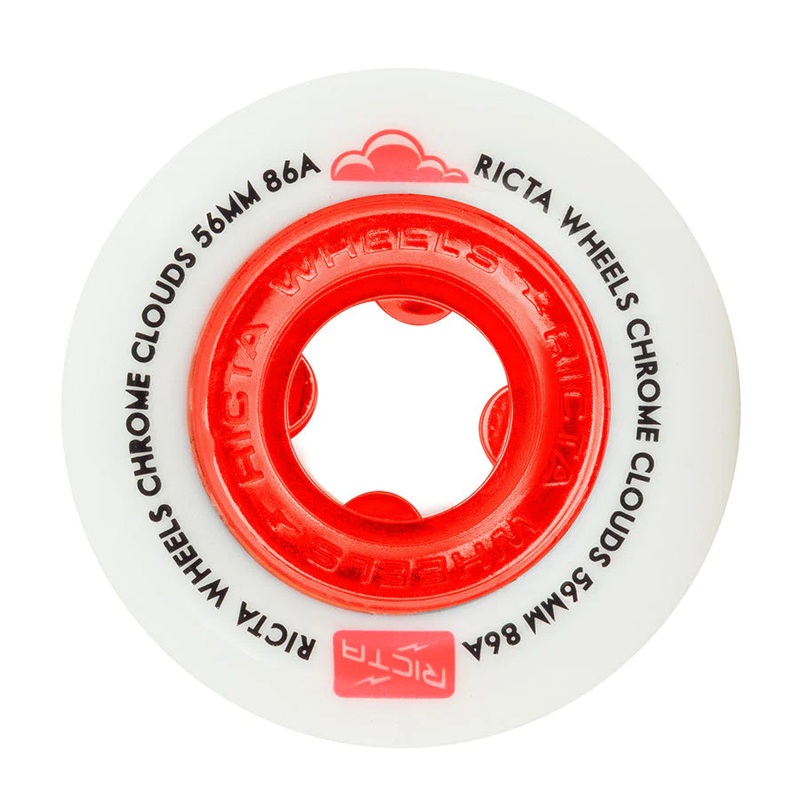 Ricta Chrome Clouds Red 86a Wheels 56mm 56mm White