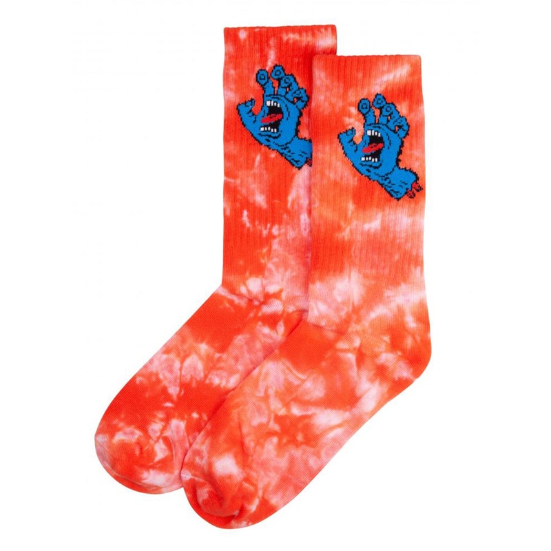 Santa Cruz Screaming Hand Tie Dye Socks – Red Tie Dye
