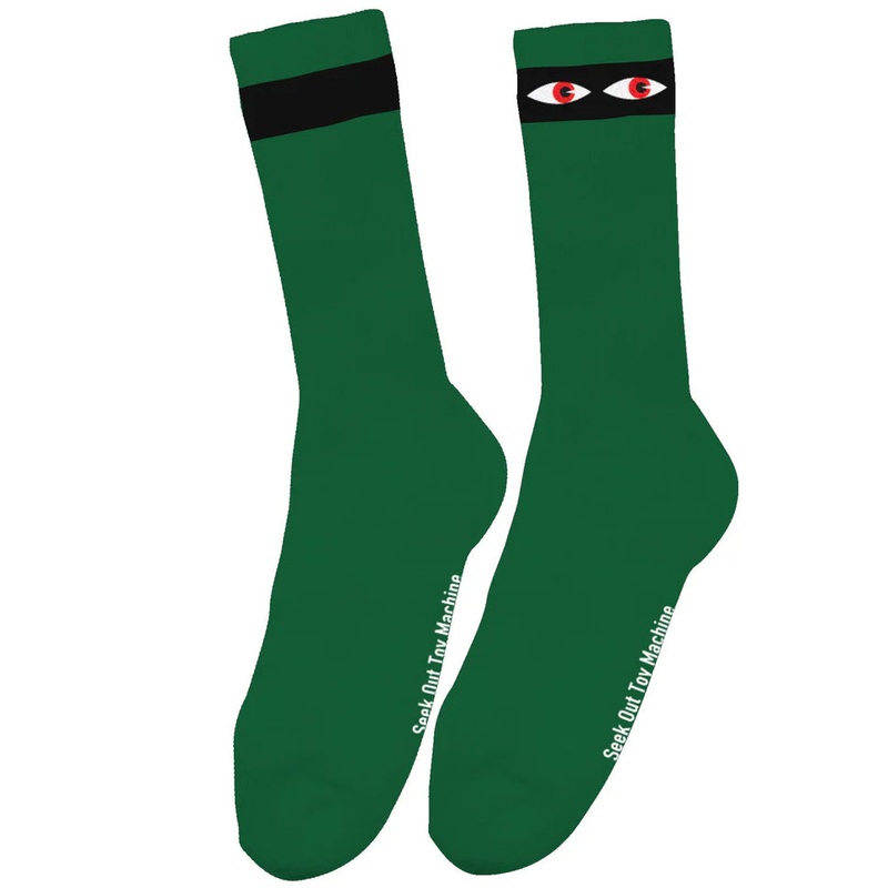 Toy Machine Seek Green Crew Socks Green One Size Fits All