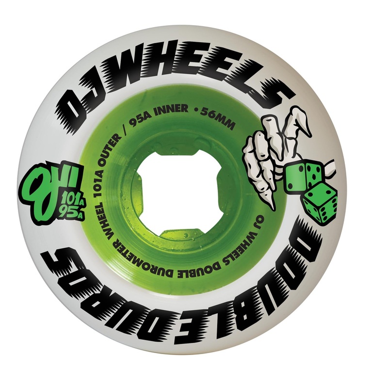 56mm Double Duro White Green Mini Combo 101a/95a OJ Skateboard Wheels White 56mm
