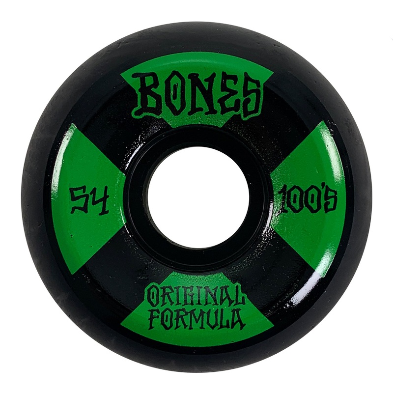 Bones – 54mm – 100’s #4 V5 Sidecut – Black / Green