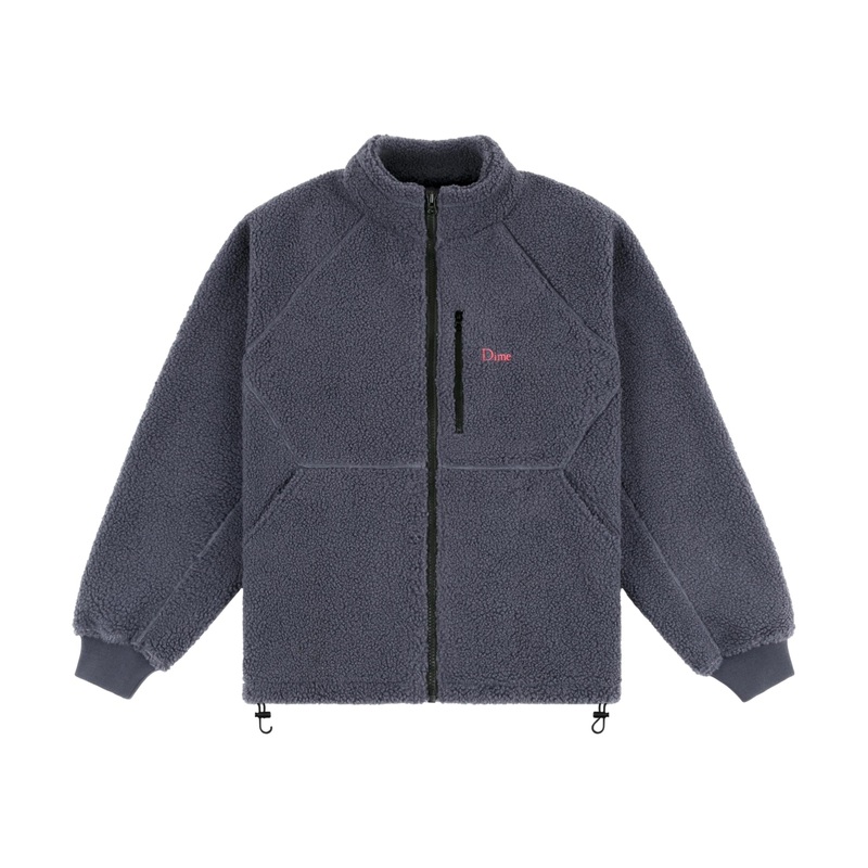 Dime Polar Fleece Sherpa Zip Cool Grey S
