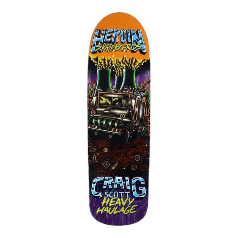 HEROIN QUESTIONS HEAVY HAULAGE 9.5 SKATEBOARD DECK 9.5