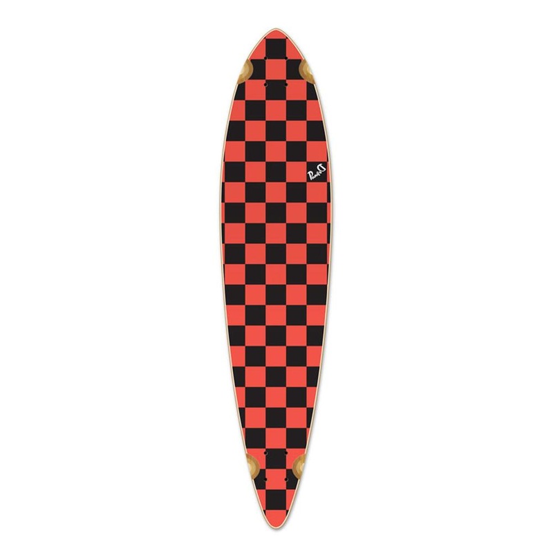 Punked Pintail Longboard Deck Checker Orange Deck