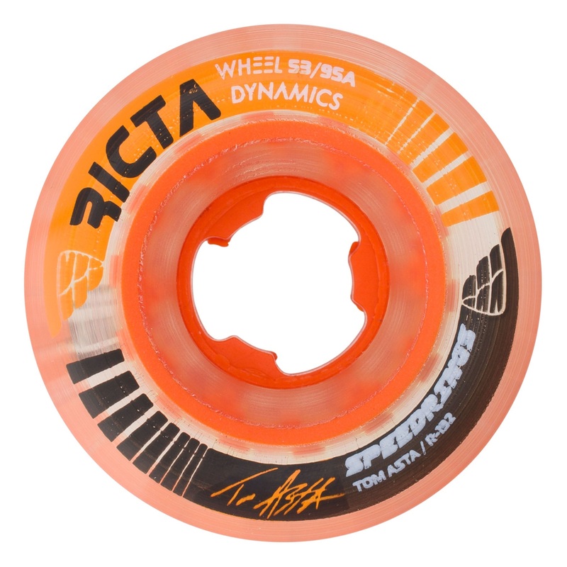 Ricta Asta Speedrings Clear Orange Wheels 95A 53MM