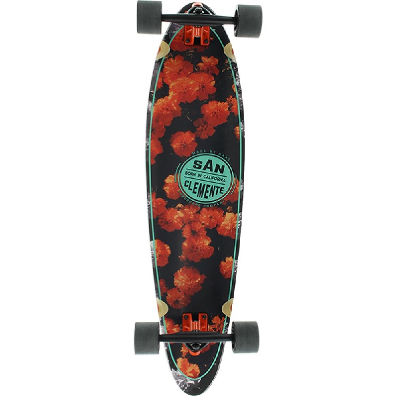 San Clemente Orange Blossom Flower 36″ complete Longboard Complete