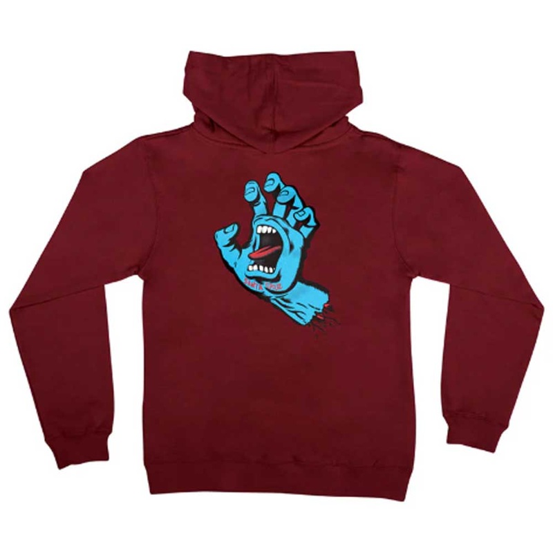 Santa Cruz YOUTH Hoodie Screaming Hand Red YSM