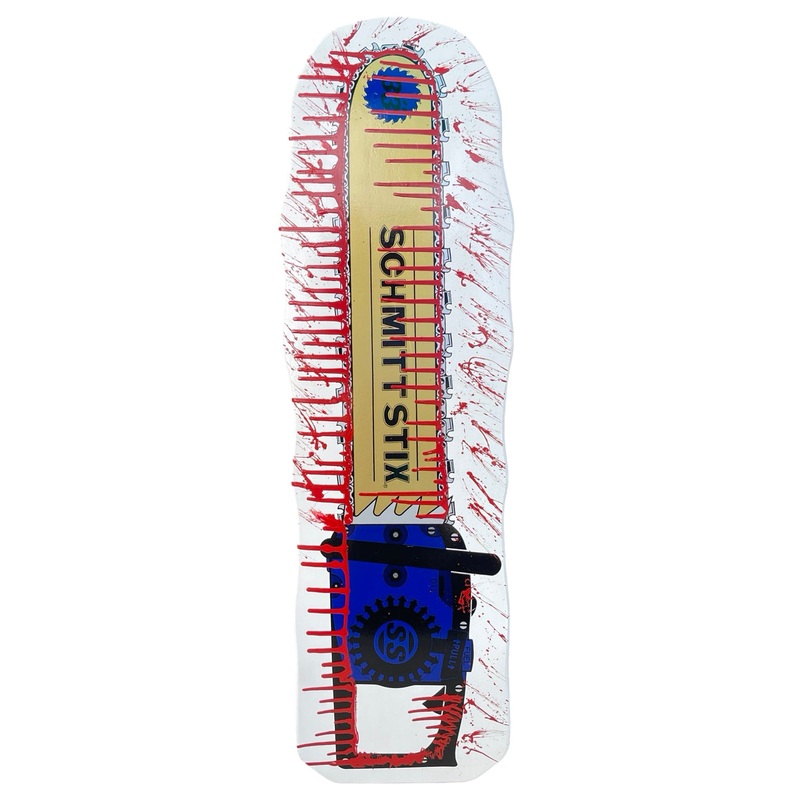 Schmitt Stix Bloody Chainsaw LTD Horror Series 10″ Skateboard Deck White Dip Bloody