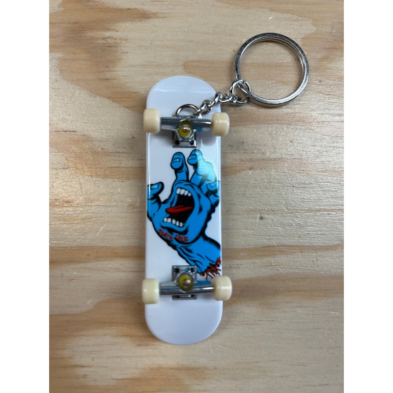 Screaming Hand Fingerboard Key Chain White Santa Cruz