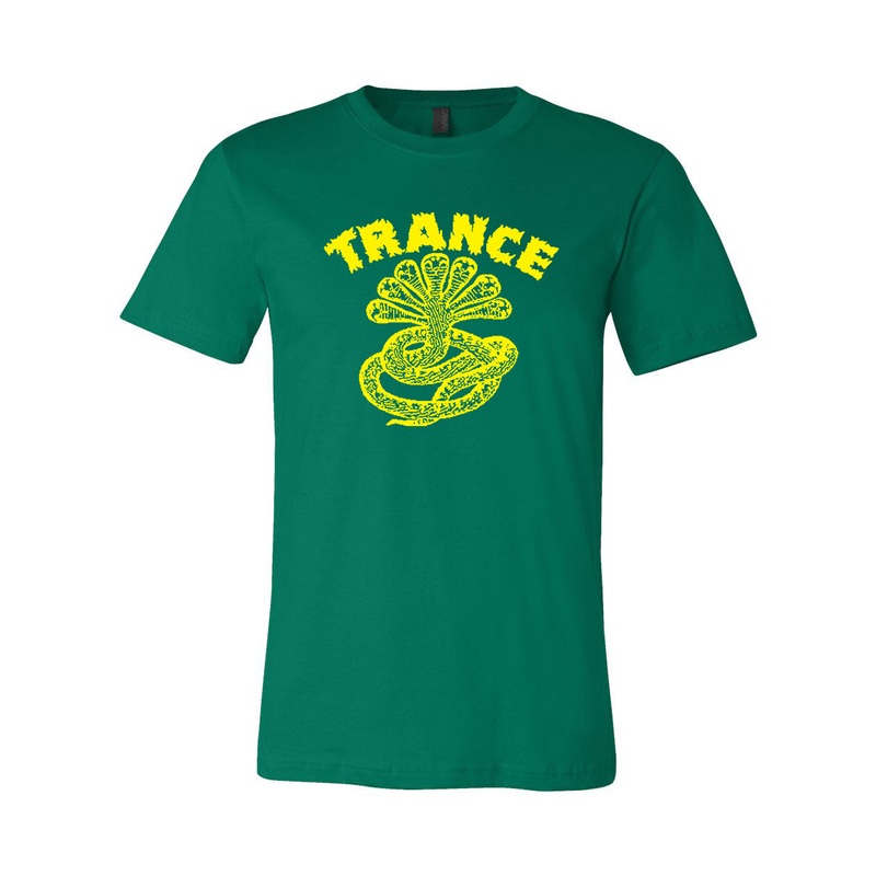 Trance Syndicate Records “Logo” Yellow Ink T-Shirt Small Kelly Green