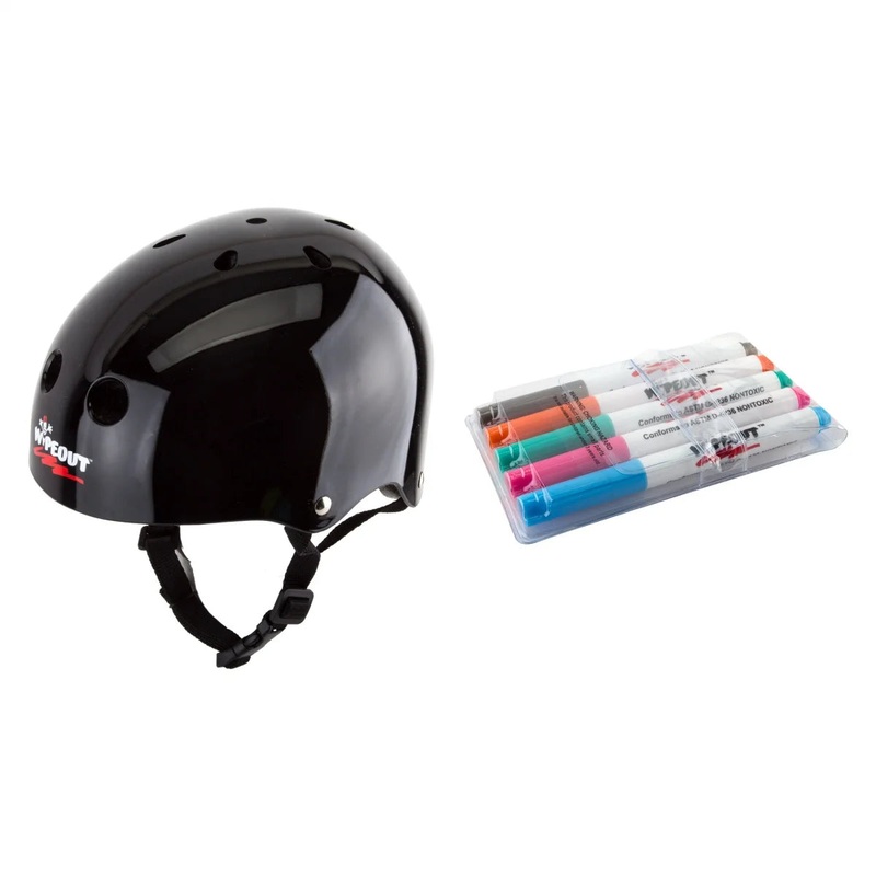 Wipeout Dry Erase Kids Helmet Black