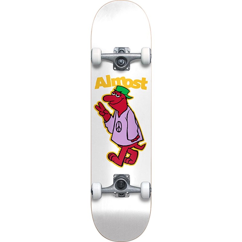 Almost Peace Out White First Push 7.25″ Complete Skateboard Complete