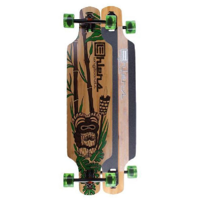 Bamboo Drop Through Tiki God 40″ Longboard Complete