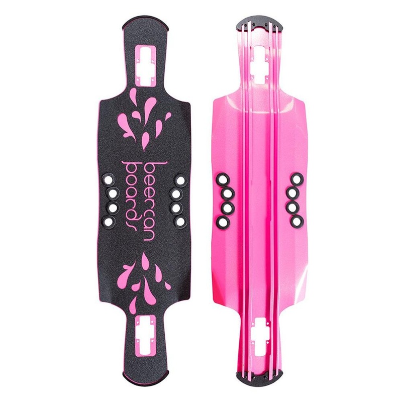 Beercan Pink 40″ Kegger Drop Through Longboard Deck Deck