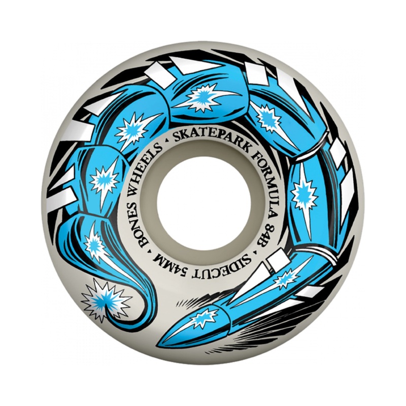 Bones SPF P5 Scorpeedo 54mm 84b White/Blue Skateboard Wheels 54mm Duro 84b Conical/Sidecut