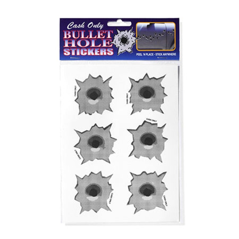 Cash Only Bullet Hole Stickers Bullet Hole One size fits all