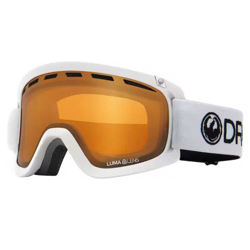 Dragon D2 Snowboard Goggles White Amber