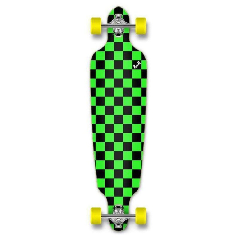 Punked Checkered Green Drop Through Longboard Complete
