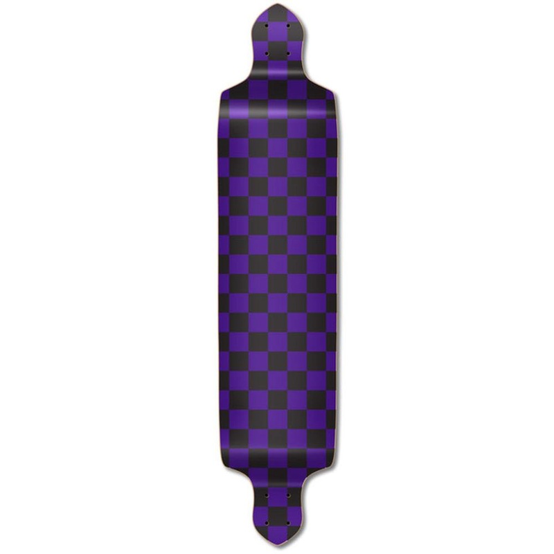 Punked Drop Down Longboard Deck – Checker Purple Deck