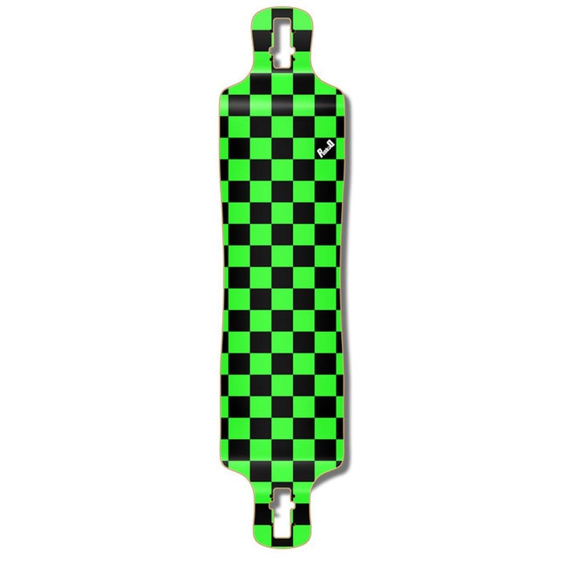Punked Lowrider Longboard Deck – Checker Green Deck