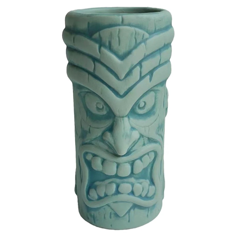Santa Cruz Roskopp Tiki Mug Blue Patina 16oz
