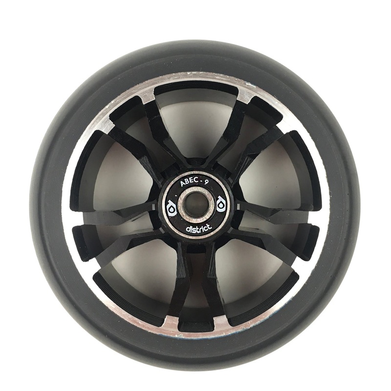 District Scooters – 110mm – LM110 Wide Milled Core Wheel – Black / Black