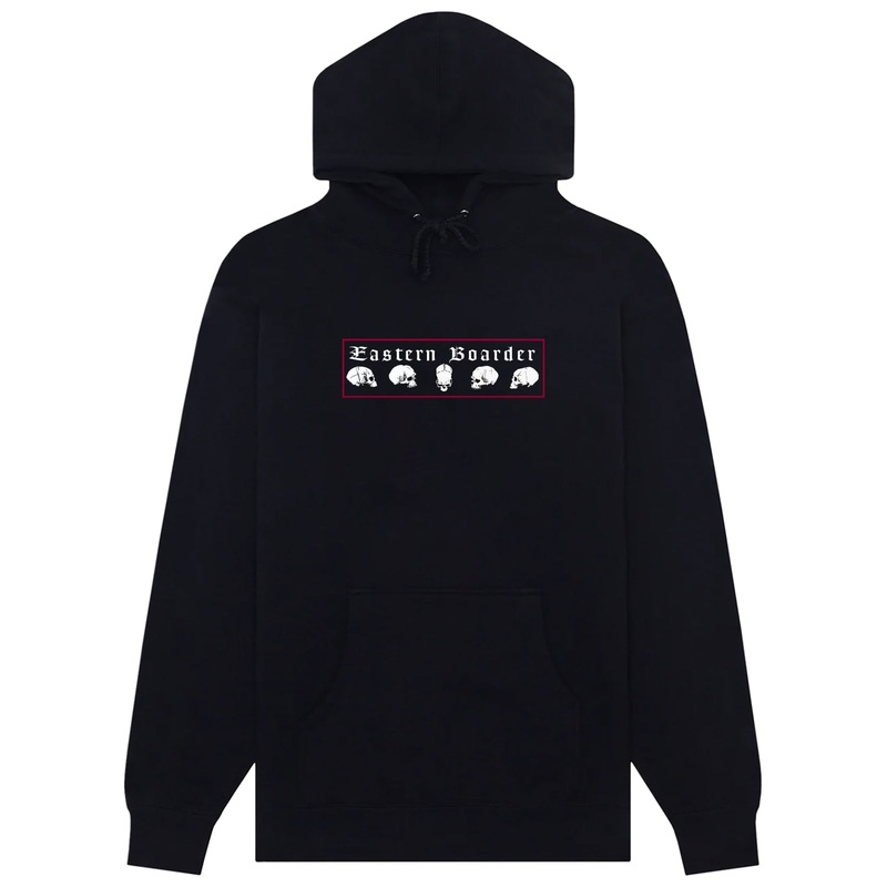 EasternBoarder 5 Skull Embroidery Hoodie Black SM