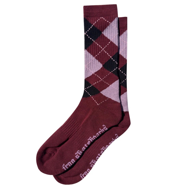 Frog Argyle Socks (Maroon) OS