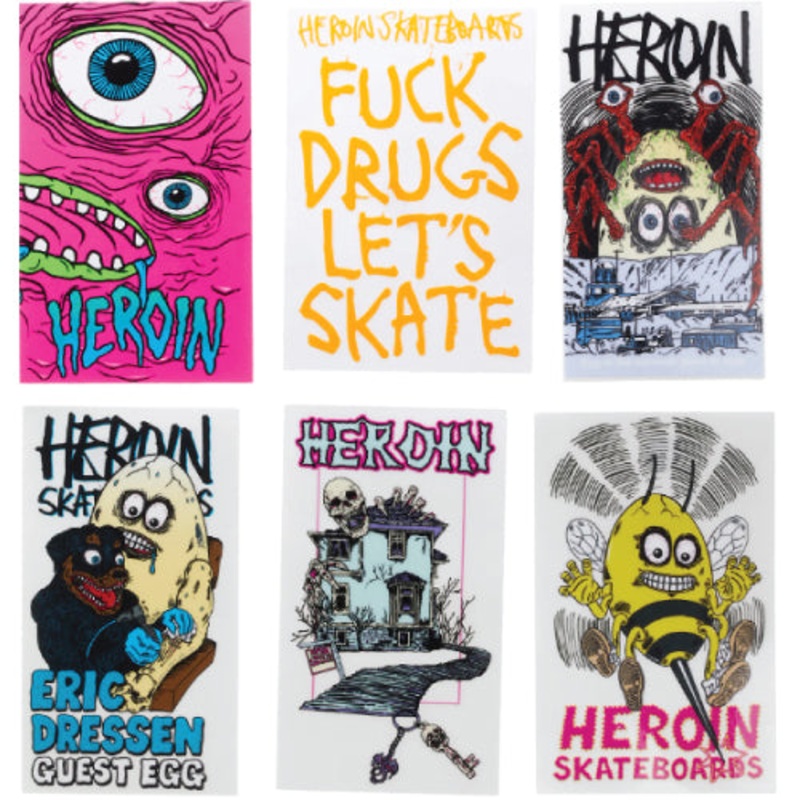 Heroin Haunted House Stickers – Individual Pink Mutant