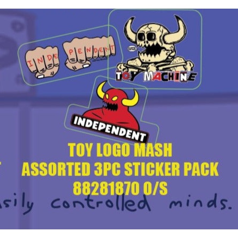 Independent Truck Co x Toy Machine Mash Up 3pk Sticker Set